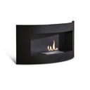 Biocamino design da parete bioetanolo nero 63 x 15.5 x 45 cm