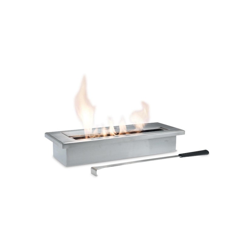 Biocamino design da tavolo bioetanolo grigio cromo 40 x 15 x h 8