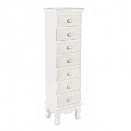 Cassettiera da camera in MDF sette cassetti Bianca 29x23x h112,5 cm