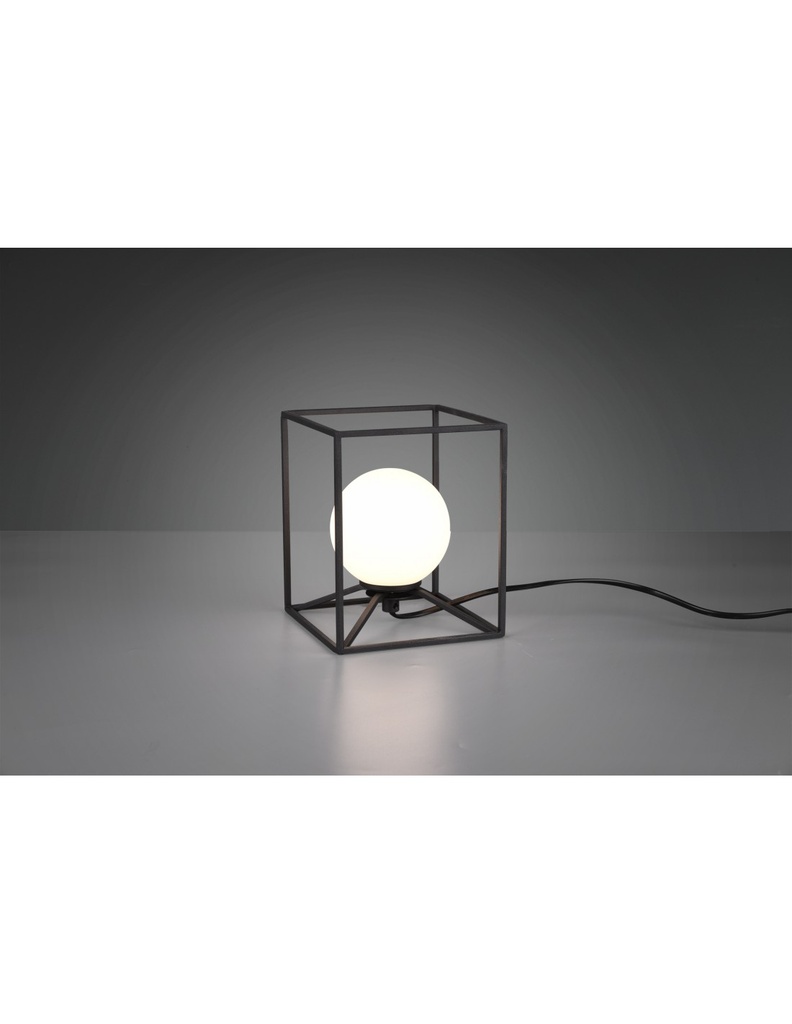 Lampada da Tavolo Gabbia 14x14 cm Nero Opaco