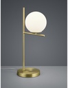 Lampada da Tavolo Sfera Vetro Bianco Ottone 1xE14