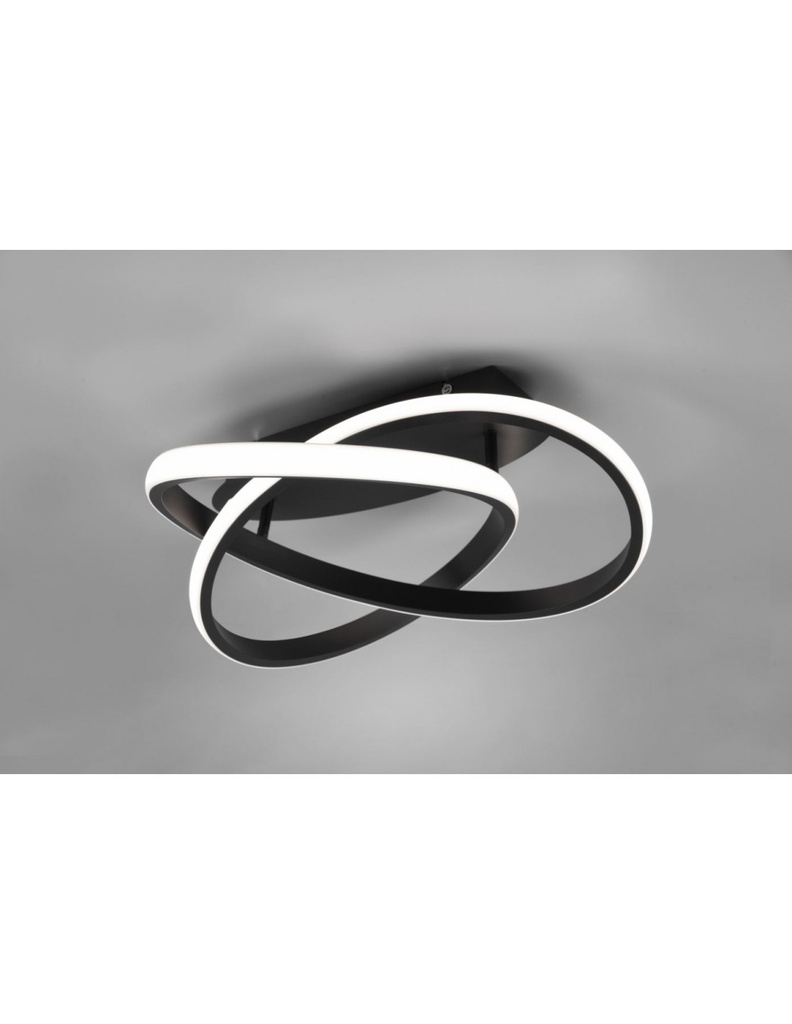 Lampada a Soffitto a Spirale Nera con Dimmer LED 18w Ø45 cm