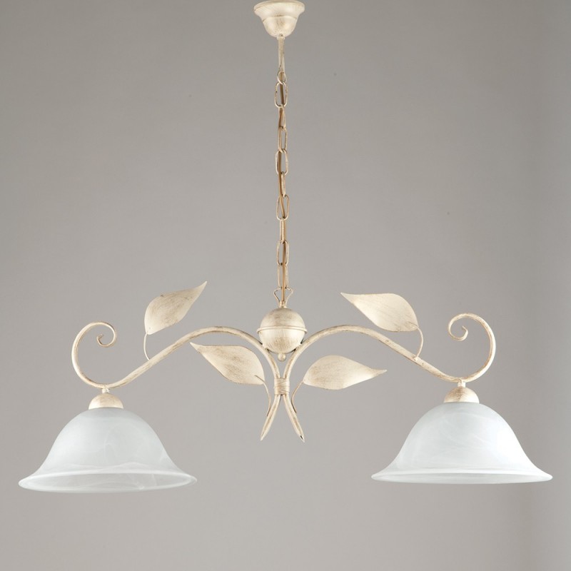 Lampadario sospensione ferro Avorio Oro 93x h34 cm