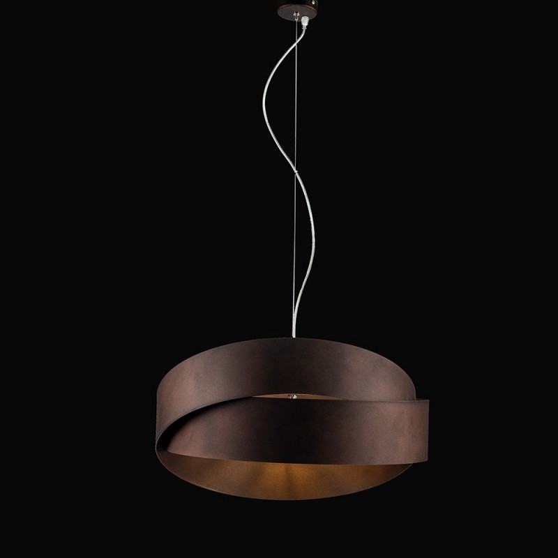 Lampadario sospensione ferro Marrone Grafite 2 luci 46x h22 cm