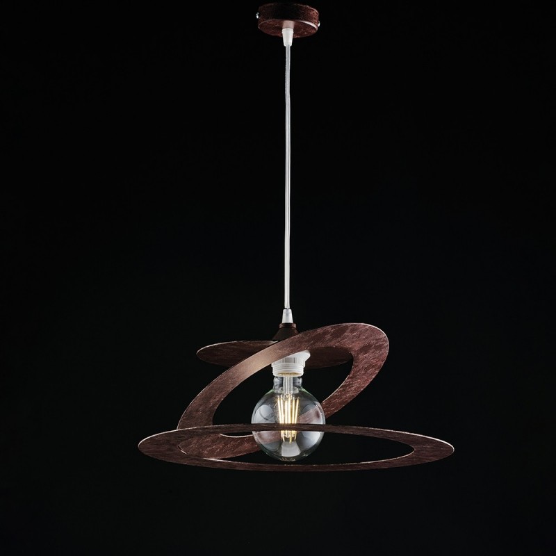 Lampadario a sospensione in ferro tagliato al laser Marrone Corten 40x h18 cm