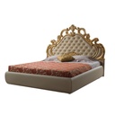 Letto Barocco Classico Crema con Contenitore Aleksandra - Dimensioni: 180 x 212 x 154 cm