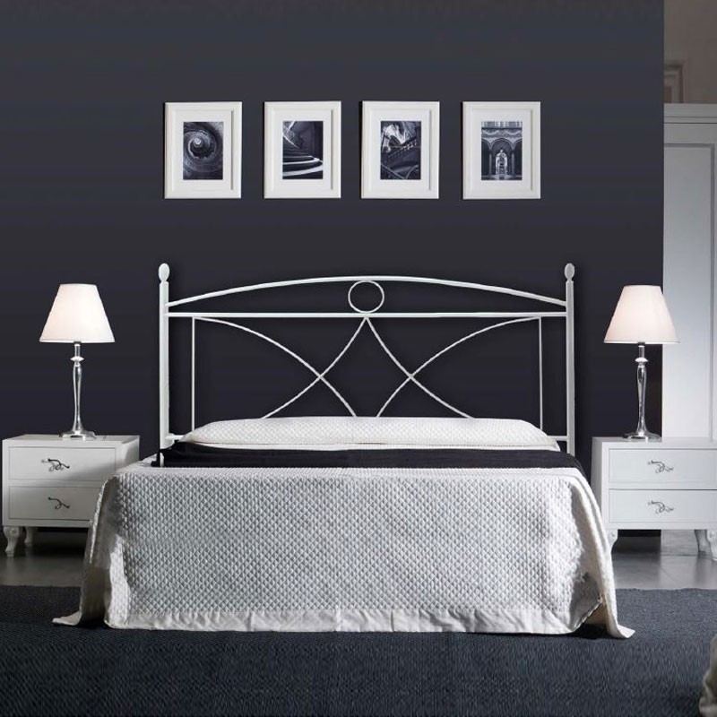 Letto matrimoniale in ferro bianco Alice 166x202x h128 cm