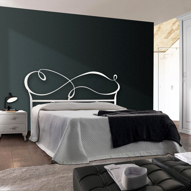 Letto matrimoniale in ferro bianco NUVOLA 186x208x126 cm