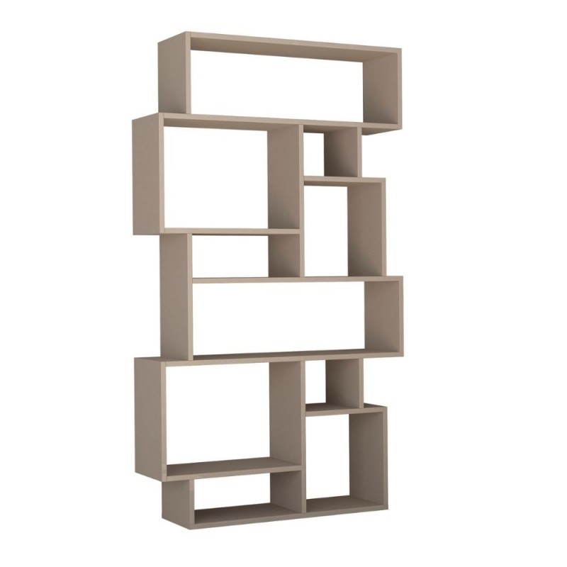 Libreria orizzontale bifacciale tortora Karmato 80,6x29,6xh.191 cm