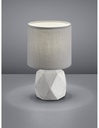 Lampada da Tavolo Pike Cemento con Rombi e Paralume Grigio Ø16 cm