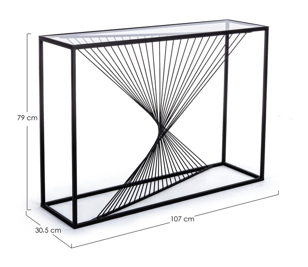 Mobile consolle in metallo nero Espiral, 107x30.5x79 cm