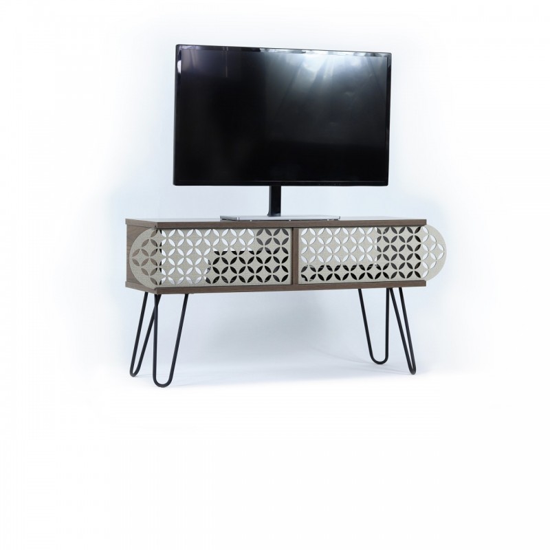 Mobile porta tv noce nero industrial urban - 106 x 30 x 48 cm