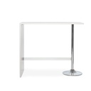 Tavolo penisola rettangolare bianco lucido con gamba cromata 120x60xh.105 cm