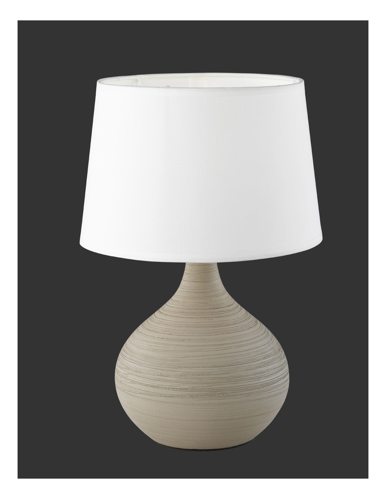Lumetto Moderno in Ceramica Cappuccino con Paralume Bianco - Martin Trio Lighting