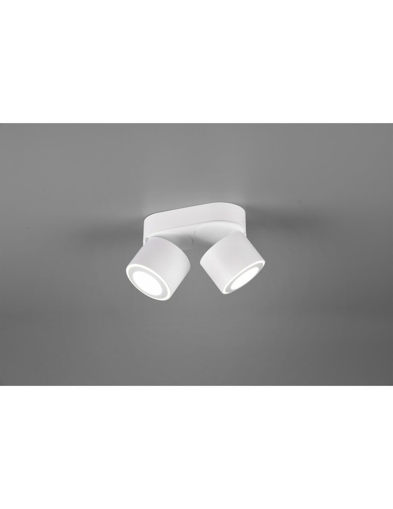 Plafone 2 Spot LED L18 cm Bianco Taurus