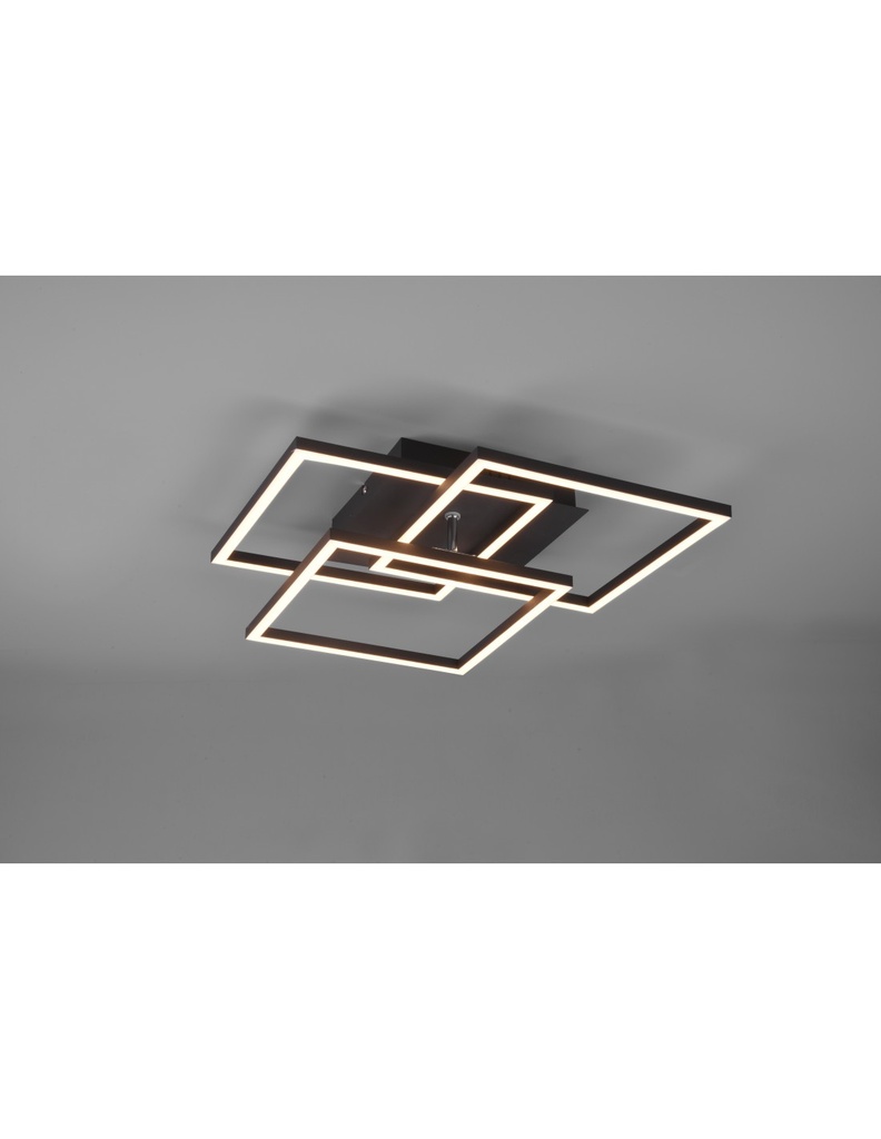 Plafoniera 3 Quadrati Orientabili LED Dimmer Nero