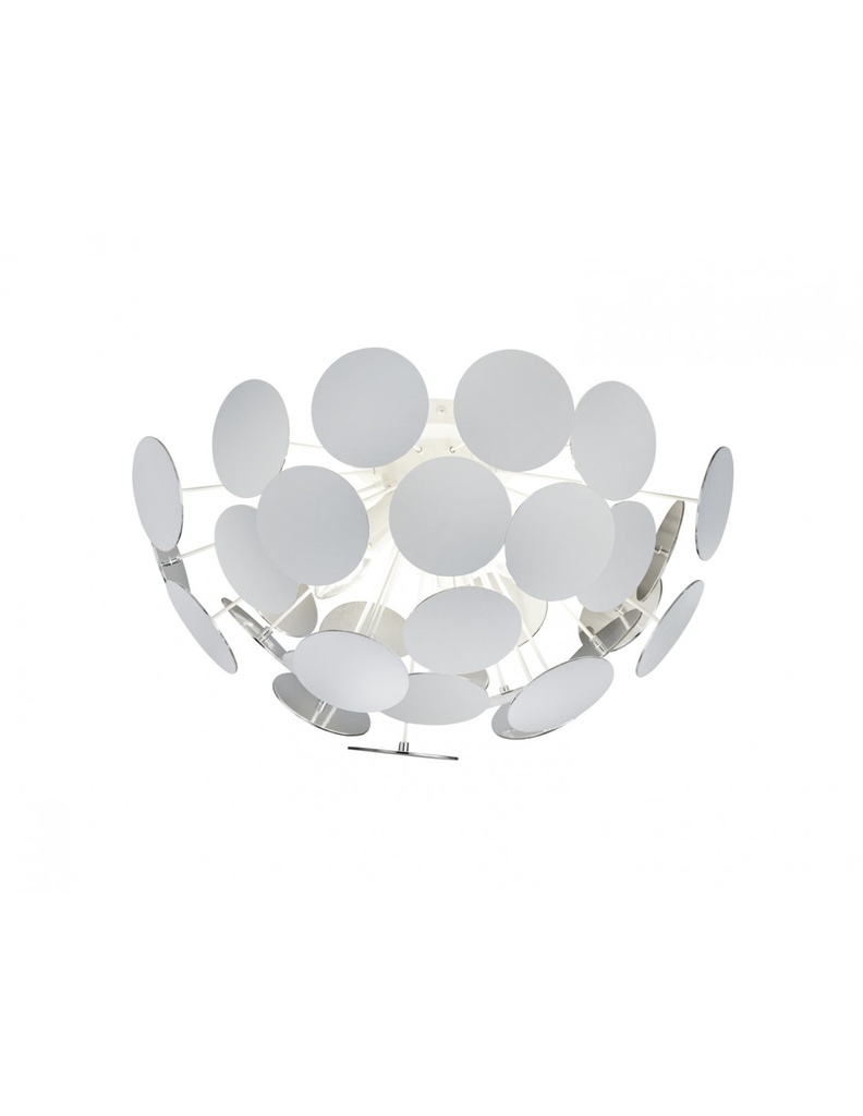 Plafoniera Discalgo 3xE14 Bianco con Tondi Decorativi Ø54 cm