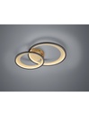 Plafoniera a Doppio Cerchio Nero-Oro LED 29W Dimmerabile L59 cm