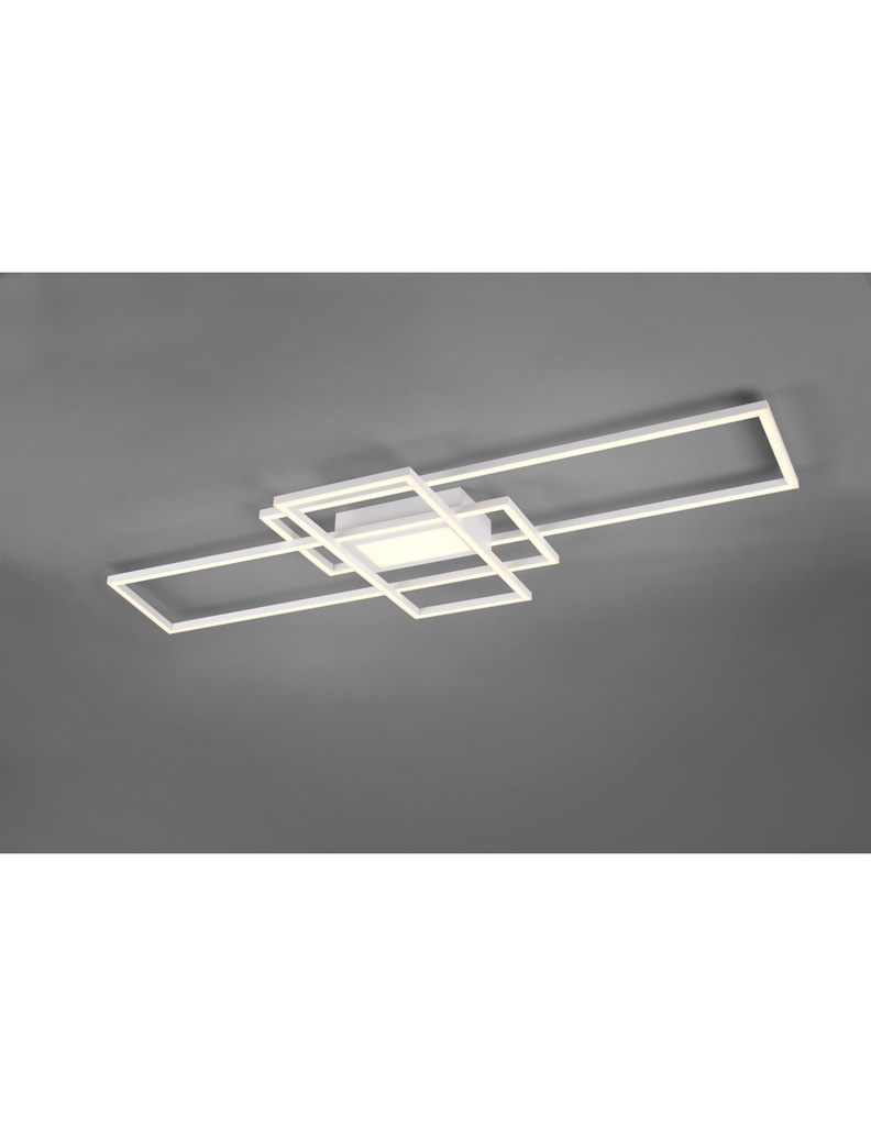 Plafoniera Irvine 3 Rettangoli Led 60w Bianco L105 cm Dimmerabile