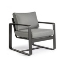 Poltrona da giardino in alluminio antracite 74x78x84 cm