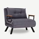 Poltrona letto pieghevole Sando in tessuto grigio 60x78xh.78 cm