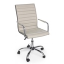 Poltrona ufficio con braccioli Perth tortora in ecopelle - Misure: 46x54x90/100 cm
