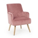 Poltrona vintage in velluto Rosa Antico ADELINE 60x67x h79 cm
