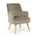 Poltrona vintage in velluto Tortora ADELINE 60x67x h79 cm