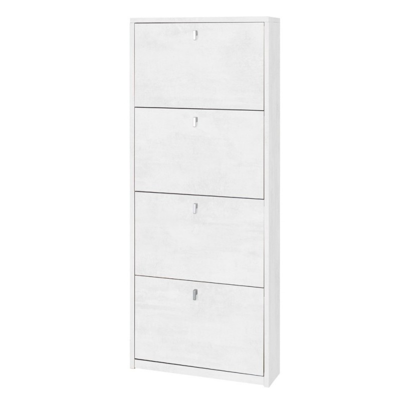 Scarpiera salvaspazio quattro ante Bianco Ossido 63x18x154 cm