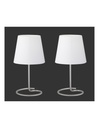 Set Due Lumetti Moderni Nichel Paralume Bianco