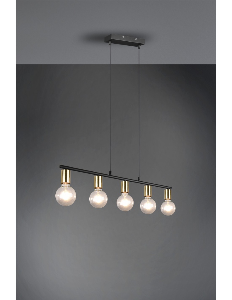 Sospensione con 5xE27 Vannes Ottone L82 cm