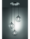Sospensione con 3 Sfere Vetro Fumé Ø35 cm