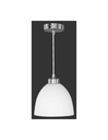 Sospensione Moderna in Nichel con Vetro Bianco Ø20 cm