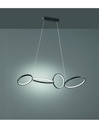 Sospensione a 4 Cerchi LED Nero L110 cm