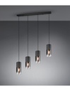 Sospensione Vintage 4 x E27 Metallo Nero