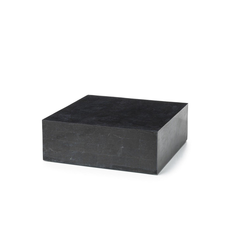 Tavolino Moderno Pietra Nero 80 x 80 x 28 cm