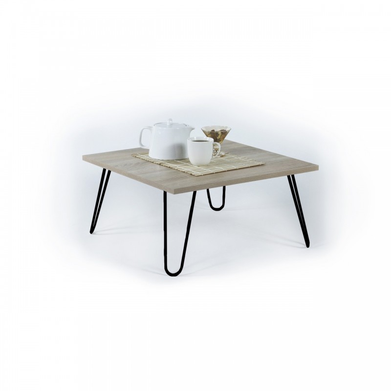 Tavolino Pieghevole per Colazione Letto Rovere Nero 60x60x29 cm