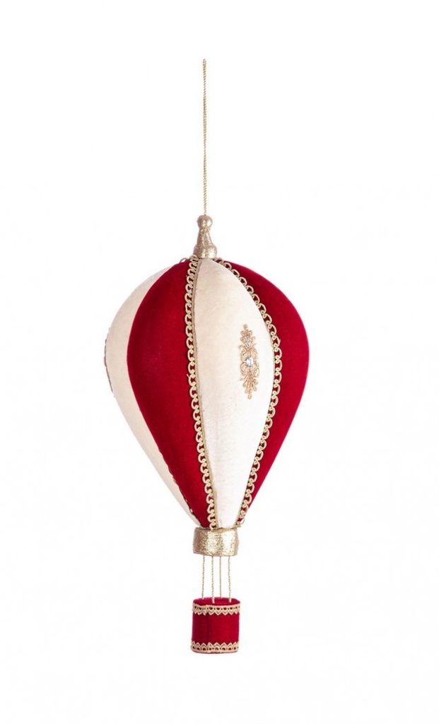 1x Pendaglio Lucrezia Mongolfiera Rosso H58 - Samnite