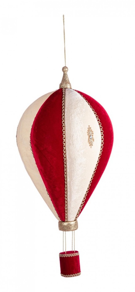 1x Pendaglio Lucrezia Mongolfiera Rosso H90 - Samnite