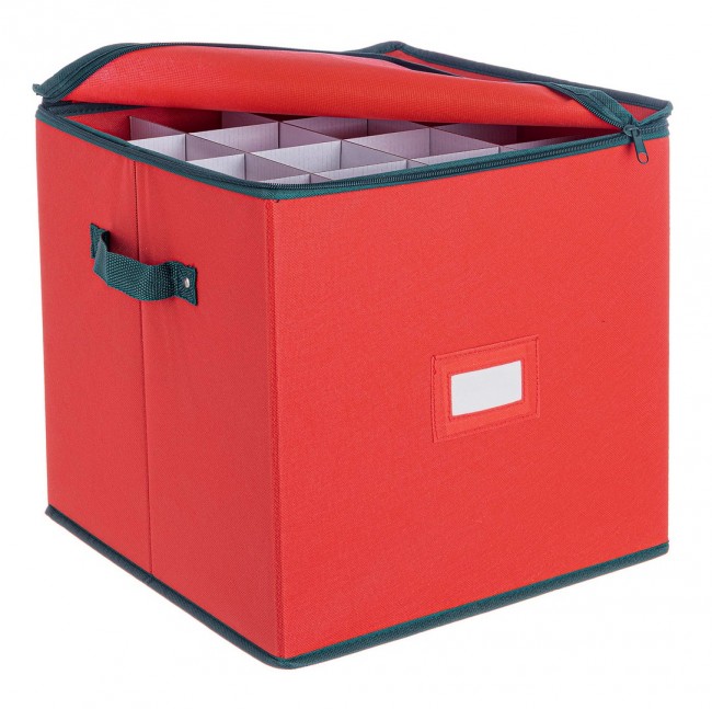 6x Contenitore Xmas Sfere Qu Rosso 27P D100 - Samnite