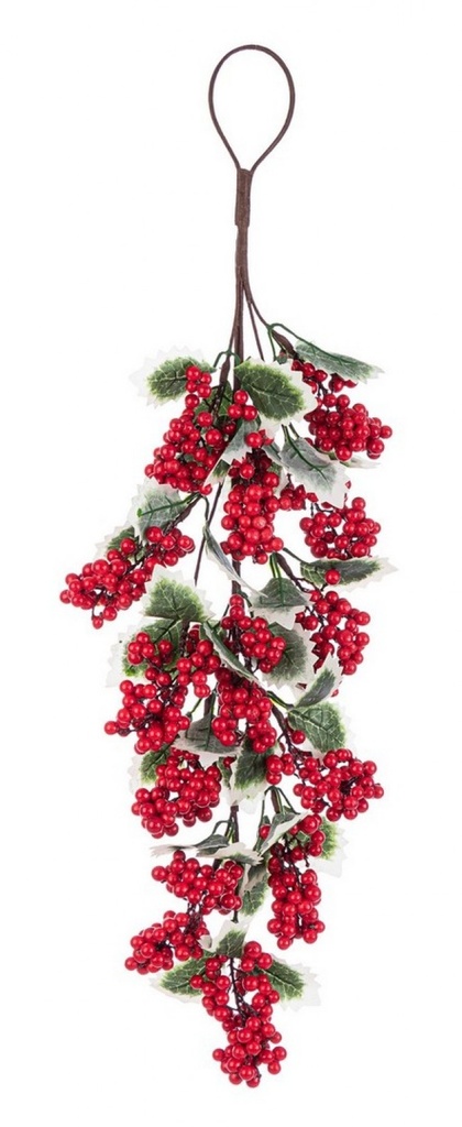 6x Decor. Ilex Bacche Ros Agrifoglio Goccia - Samnite