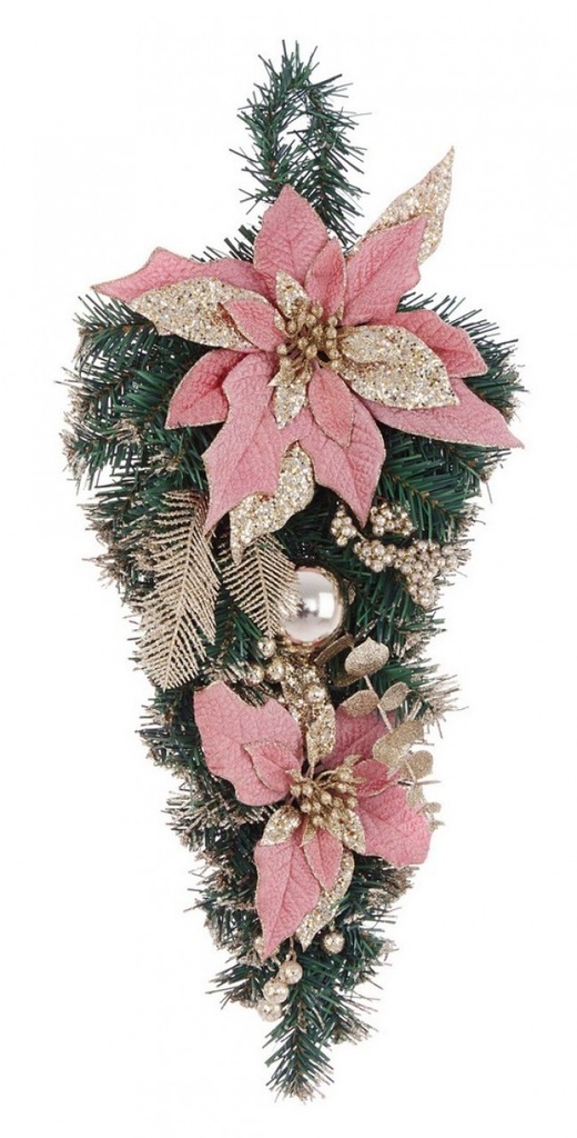 6x Decor.Allyson Poinsettia Rosa - Samnite