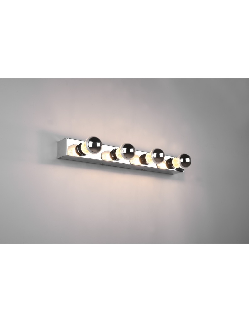 Applique Da Specchio 4 Luci Cromo IP44 Con Interruttore Theatro Trio Lighting - Samnite