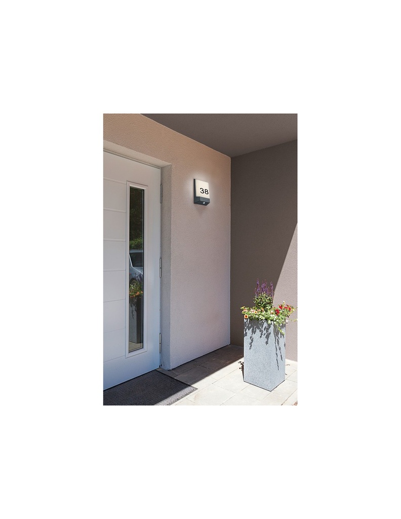 Applique Kasai Led IP54 Sensore Crepuscolare e Civico Trio Lighting - Samnite