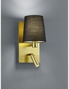 Applique Moderna Oro con Paralume Nero e Spot Led Marriot Trio Lighting - Samnite