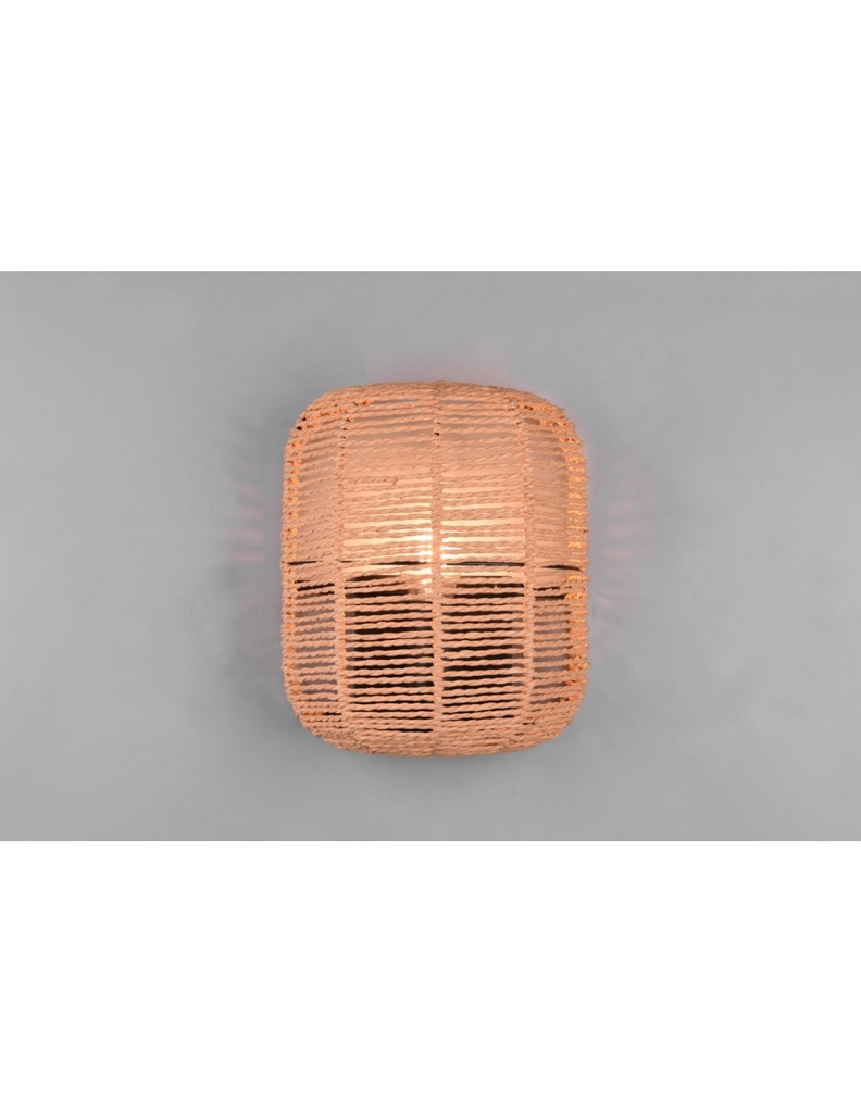 Applique Runa Nero E Diffusore Sisal Marrone Trio Lighting - Samnite