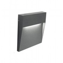 Applique quadrata in alluminio pressofuso con diffusore satinato - 3W - 391 lumen - Luce naturale grafite - Samnite