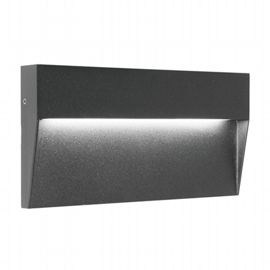 Applique tonda in alluminio pressofuso con diffusore satinato - 6W, 723 lumen, luce calda grafite - Samnite