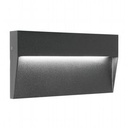 Applique tonda in alluminio pressofuso con diffusore satinato - 6W, 723 lumen, luce calda grafite - Samnite