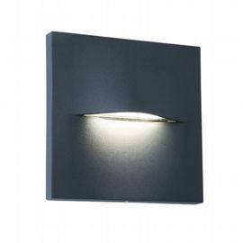 Applique tonda in alluminio pressofuso con diffusore satinato grafite - Samnite